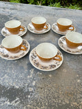 Poole Pottery mid century "Desert Song" design 6 Cups & Saucers