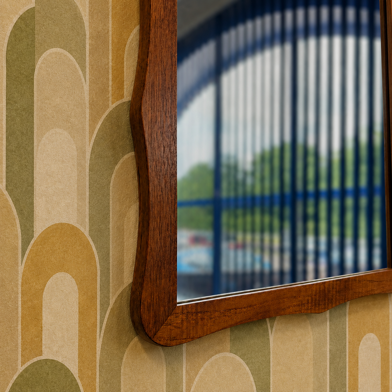 Vintage Teak WAVE Mirror