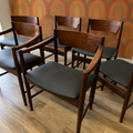 Set of Six GFM Polish Mid-Century Dining Chairs inc. Two Carvers