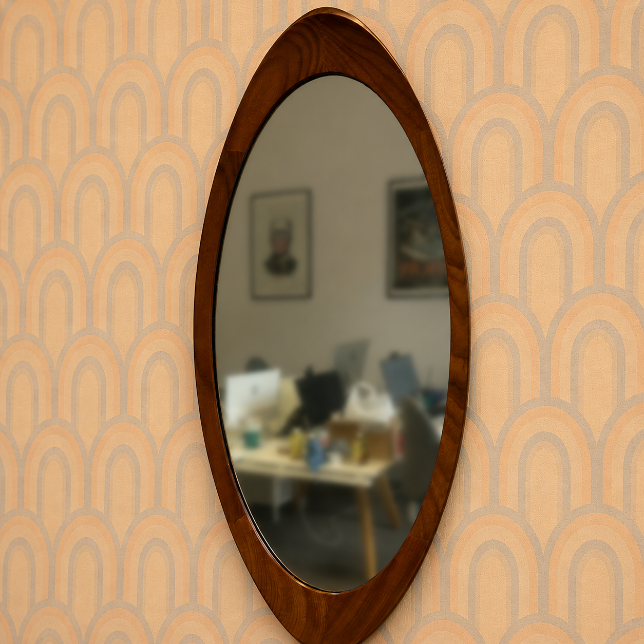 1960's Scandinavian Solid Wood Mirror