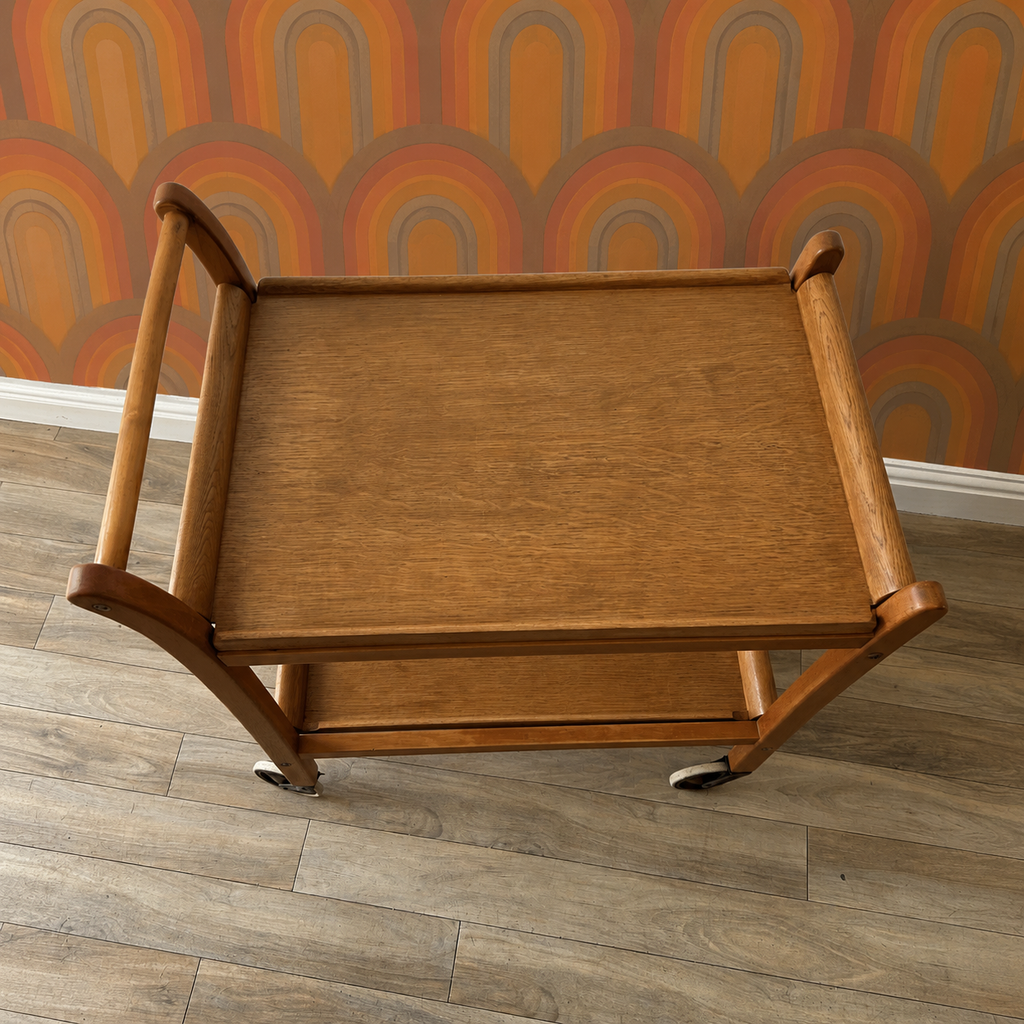 1950's Staples & Co Serving Trolley with Two Removable Trays