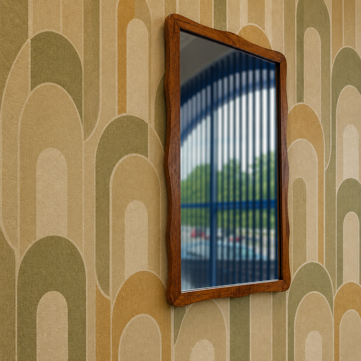 Vintage Teak WAVE Mirror