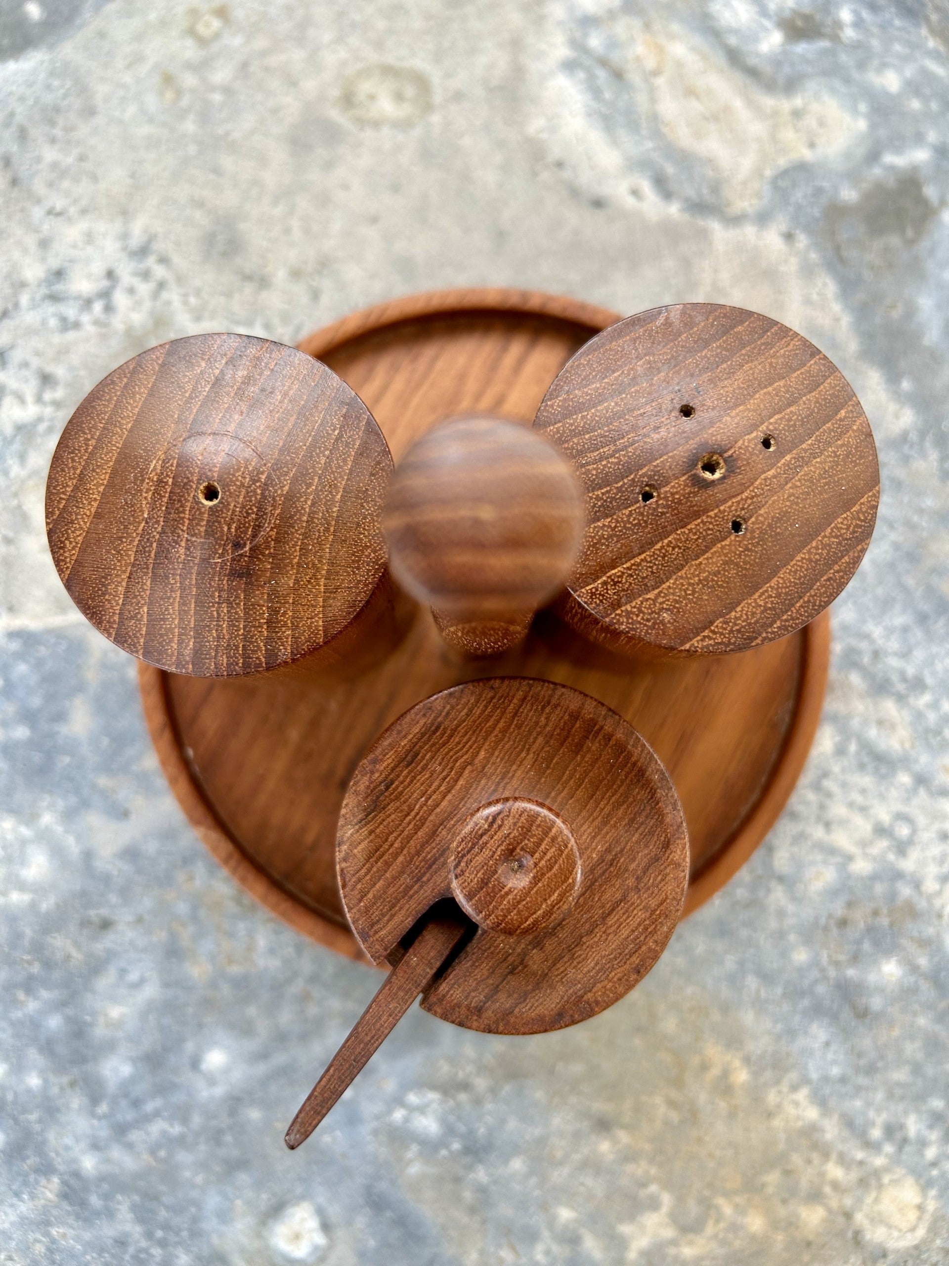 Mid Century Condiment Set by Ray Key Master Woodturner